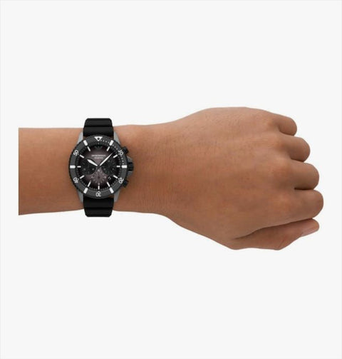 Emporio Armani Men's Chronograph Black Ceramic Watch - Black - with black | Sold by Uncle Wiener's Wholesale