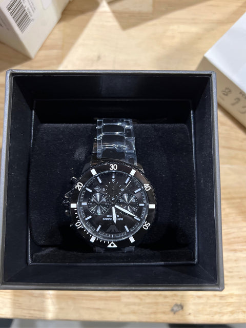 Emporio Armani Men's Chronograph Black Ceramic Watch - Black - with black | Sold by Uncle Wiener's Wholesale