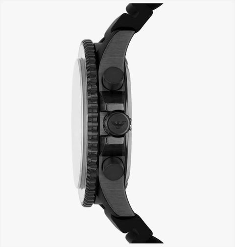 Emporio Armani Men's Chronograph Black Ceramic Watch - Black - with black | Sold by Uncle Wiener's Wholesale