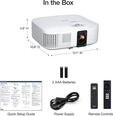 Epson Home Cinema 2350 4K PRO - UHD Smart Streaming Projector with Android TV, 3 - Chip 3LCD, HDR10, HLG, 2,800 Lumens, Low Latency, 10 W Speaker, Bluetooth (Renewed) - with | Sold by Uncle Wiener's Wholesale
