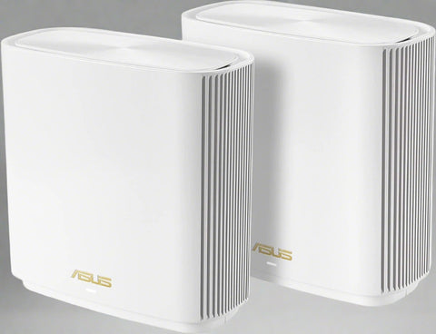 “ASUS ZenWiFi ET8 WiFi 6E tri-band mesh system front view”
“ET8 (W-2-PK) mesh router 2-pack with 6600 Mbps speed”
“Asus ZenWiFi tri-band mesh system back panel ports”
“ASUS ET8 router 6GHz frequency WiFi 6E design”
“Packaging of ASUS ZenWiFi ET8 W-2-PK 2-pack”