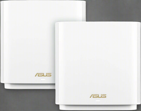 “ASUS ZenWiFi ET8 WiFi 6E tri-band mesh system front view”
“ET8 (W-2-PK) mesh router 2-pack with 6600 Mbps speed”
“Asus ZenWiFi tri-band mesh system back panel ports”
“ASUS ET8 router 6GHz frequency WiFi 6E design”
“Packaging of ASUS ZenWiFi ET8 W-2-PK 2-pack”