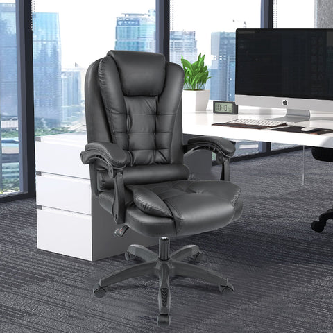 Executive Reclining Office Chair – Front View
AMPC21 PU Leather Gaming Chair – Reclined
Ergonomic High-Back Office Chair – Side Angle
Swivel Recliner Chair – Home Office Setup
Adjustable Office Chair – PU Leather with Padded Arms