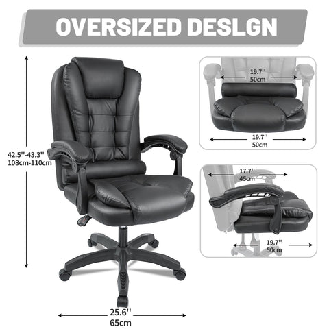 Executive Reclining Office Chair – Front View
AMPC21 PU Leather Gaming Chair – Reclined
Ergonomic High-Back Office Chair – Side Angle
Swivel Recliner Chair – Home Office Setup
Adjustable Office Chair – PU Leather with Padded Arms