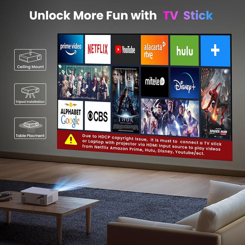 FANGOR 1080P HD Projector, WiFi Bluetooth Projectors, Max 230” Projection Screen Portable Home Theater Video Movie Proyector With Tripod, Compatible with HDMI, USB, Laptop, iOS & Android Phone - with | Sold by Uncle Wiener's Wholesale
