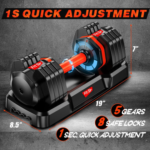 Fit Sir Adjustable Dumbbell Set 55lbs (Single), 15~55lb Hand Weight Change with Anti - Slip Handle for Men Women Home Gym Body Workout Exercise Fitness Strength Training (Orange) - with | Sold by Uncle Wiener's Wholesale