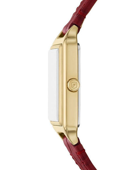 Fossil Women's Raquel Three - Hand Date Red Croco Leather Watch, 23mm - Red - NO SIZE - with Red | Sold by Uncle Wiener's Wholesale
