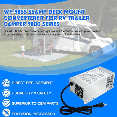 GOMADEIT WF - 9855 RV Power Converter fits for Camper RV Trailer, Compatible with WF - 9855,WF - 9855 - AD,WF - 9855 - LIS&Other WF - 9800 Series Power Converter(55Amp) - with | Sold by Uncle Wiener's Wholesale