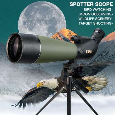 Gosky BAK4 Lunette d'observation 20 - 60 x 80 avec trépied, adaptateur de téléphone et sac de transport, étanche haute définition BAK4 pour la chasse, le tir sur cible, l'observation des oiseaux - with | Sold by Uncle Wiener's Wholesale