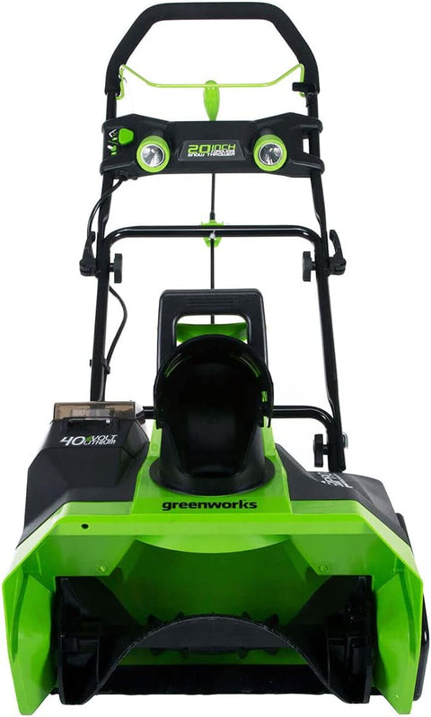 Greenworks 40V (75+ Compatible Tools) 20” Brushless Cordless Snow Blower, 4.0Ah Battery and Charger Included, model SNF401 - with Green | Sold by Uncle Wiener's Wholesale