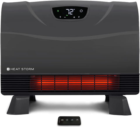 Heat Storm Phoenix HS - 1500 - PHX, Infrared Space Heater with Attachable Feet, Remote Control, Energy Efficient - 750 - 1500 Watts, Gray Floor or Wall - with | Sold by Uncle Wiener's Wholesale