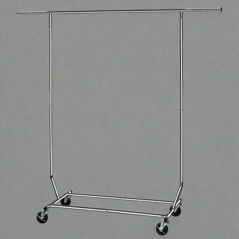 "Heavy-Duty Collapsible Single Rail Clothing Rack with Wheels"
"Adjustable Double Rail Chrome Garment Rack for Retail and Home"
"Heavy-Duty Commercial Clothing Rack Assembly Diagram"
"Smooth Rolling Wheels for Garment Racks – Close-Up View"