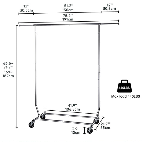 "Heavy-Duty Collapsible Single Rail Clothing Rack with Wheels"
"Adjustable Double Rail Chrome Garment Rack for Retail and Home"
"Heavy-Duty Commercial Clothing Rack Assembly Diagram"
"Smooth Rolling Wheels for Garment Racks – Close-Up View"