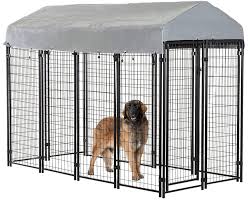 Heavy - Duty Outdoor Dog Kennel House Pen with Roof – 4x4 & 4x8 FT Options - with 4X4X4.3 FT | Sold by Uncle Wiener's Wholesale