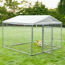 Heavy - Duty Outdoor Dog Kennel House Pen with Roof – 4x4 & 4x8 FT Options - with 4X4X4.3 FT | Sold by Uncle Wiener's Wholesale