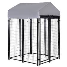 Heavy - Duty Outdoor Dog Kennel House Pen with Roof – 4x4 & 4x8 FT Options - with 4X4X4.3 FT | Sold by Uncle Wiener's Wholesale