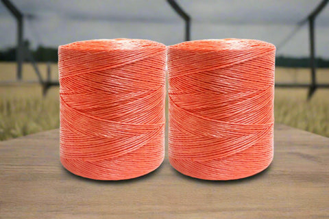 Heavy-Duty Round Baler Twine Rolls – Orange and Blue, 110 lb & 130 lb Strength for Agricultural Use