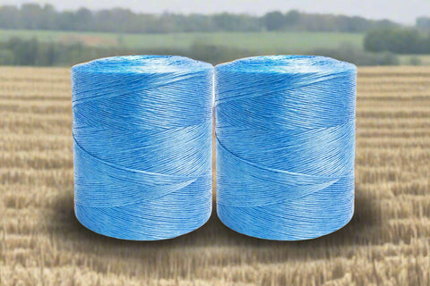 Heavy-Duty Round Baler Twine Rolls – Orange and Blue, 110 lb & 130 lb Strength for Agricultural Use