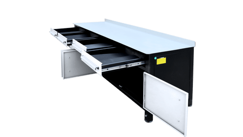 Heavy - Duty Steel Welding Table & Tool Bench – Industrial Workbench with Storage Drawers - with Stainless | Sold by Uncle Wiener's Wholesale