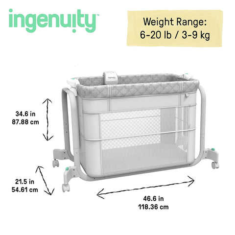 Ingenuity Dream Hero 3 - in - 1 Co - Sleeping Bassinet and Crib - Constellation (Grey), Unisex, Newborn to 12 Months - with Constellation | Sold by Uncle Wiener's Wholesale