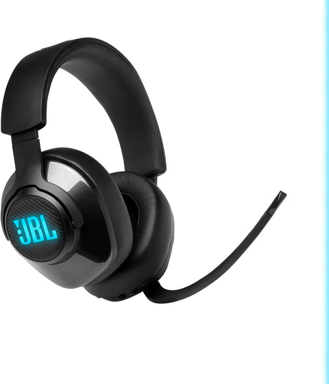 JBL Quantum 400 - USB over - ear gaming headset with game - chat balance dial, QuantumSURROUND and DTS, Voice focus directional flip - up mic and memory foam ear cushions (Black) - with | Sold by Uncle Wiener's Wholesale