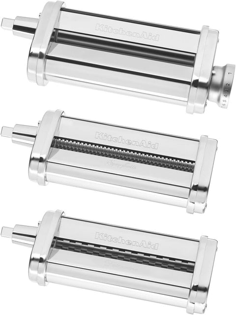KitchenAid KSMPRA Stand Mixer Attachment Pasta Roller & Cutter, 3 - Piece Set, Stainless Steel - with Stainless Steel | Sold by Uncle Wiener's Wholesale