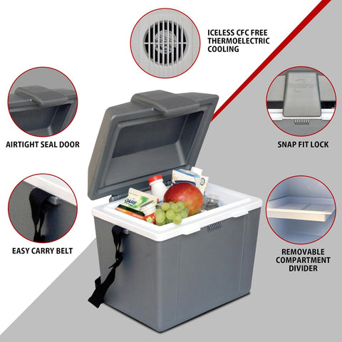 Koolatron Portable Cooler - Electric Cooler For Car, Camping, Travel, 12 V Insulated Hard Sided Refrigerator For Vehicle, Boat, Truck, Warming & Cooling, Cools Drinks,Food For Road Trip, 9.8 qt - with | Sold by Uncle Wiener's Wholesale