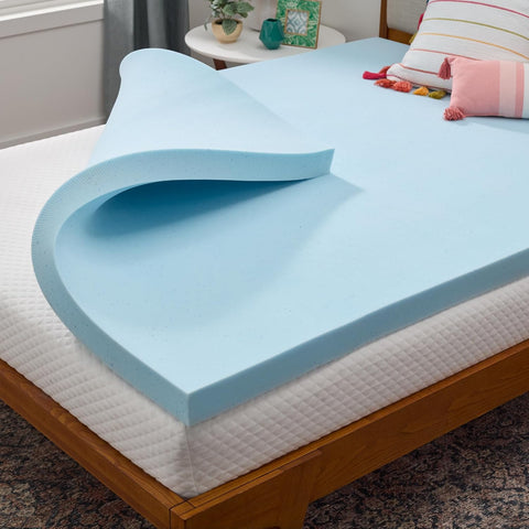 Linenspa 3 Inch Memory Foam Mattress Topper, Gel Infused Queen Mattress Topper, CertiPUR - US Certified - with | Sold by Uncle Wiener's Wholesale