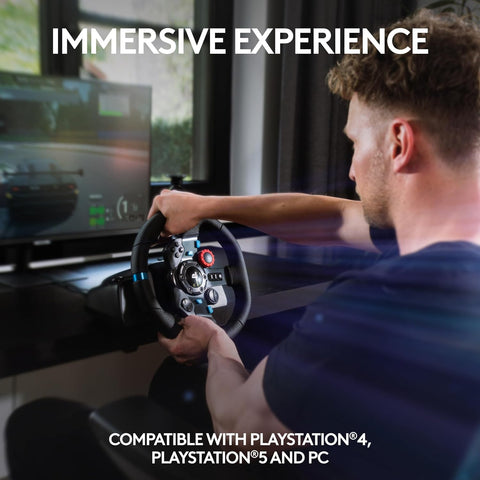 Logitech G29 Driving Force Racing Wheel and Floor Pedals, Real Force Feedback, Stainless Steel Paddle Shifters, Leather Steering Wheel Cover for PS5, PS4, PC, Mac - Black - with | Sold by Uncle Wiener's Wholesale