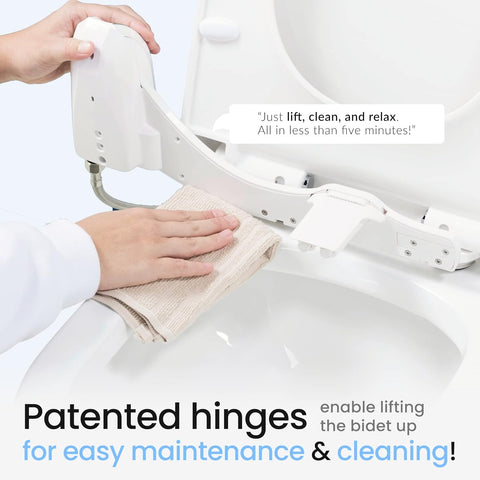 LUXE Bidet NEO 185 Plus - Patented Bidet Attachment for Toilet Seat, Innovative Hinges to Clean, Slide - in Easy Install, Advanced 360° Self - Clean, Dual Nozzles, Feminine & Rear Wash (Chrome) - with | Sold by Uncle Wiener's Wholesale