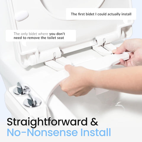 LUXE Bidet NEO 185 Plus - Patented Bidet Attachment for Toilet Seat, Innovative Hinges to Clean, Slide - in Easy Install, Advanced 360° Self - Clean, Dual Nozzles, Feminine & Rear Wash (Chrome) - with | Sold by Uncle Wiener's Wholesale