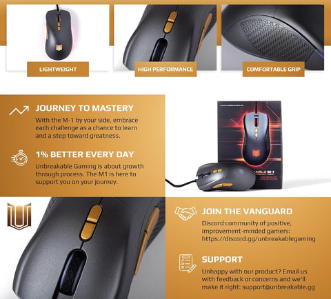 M - 1 Wired Gaming Mouse – High - Performance PC Gaming Mouse with 12,000DPI Adjustable Sensor – Mouse Wired Gaming Accessories for Desk – Ergonomic Light Up Mouse with Side Buttons - with | Sold by Uncle Wiener's Wholesale
