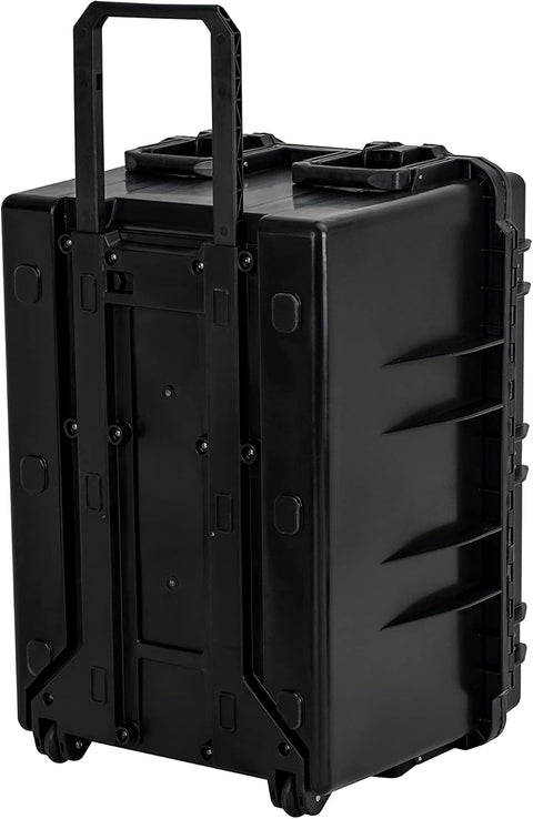 MEIJIA Portable All Weather Waterproof Camera Case,Customizable Fit Foam with Rolling Wheels and Retractable Pull Handle,33.25"X24.4"X19.3" - with | Sold by Uncle Wiener's Wholesale
