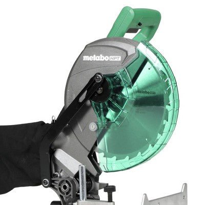 Metabo HPT C10FCGSM 15 Amp Single Bevel 10 in. Corded Compound Miter Saw - with Dimensions (Overall): 21.5 inches (H) x 18.5 inches (W) x 23.0 inches (D) | Sold by Uncle Wiener's Wholesale