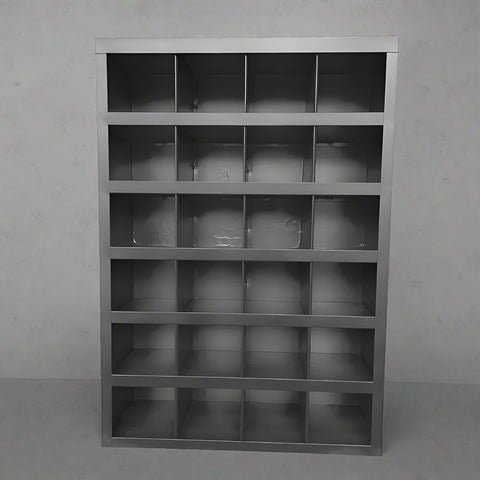 Steel bolt bin cabinet with 96 compartments β black
Red bolt organizer cabinet β front view
Side-by-side metal bin cabinets for hardware storage
Open hardware parts bins mounted on workshop wall
Heavy-duty steel bin rack for bolts and fasteners