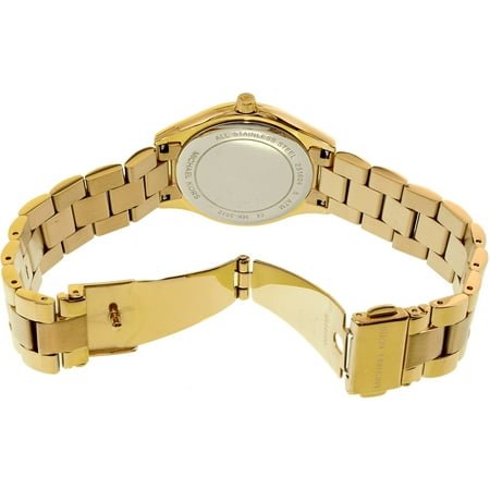 Michael Kors Women's Mini Slim Runway Gold - Tone Three - Hand Watch MK3512 - with Gold | Sold by Uncle Wiener's Wholesale