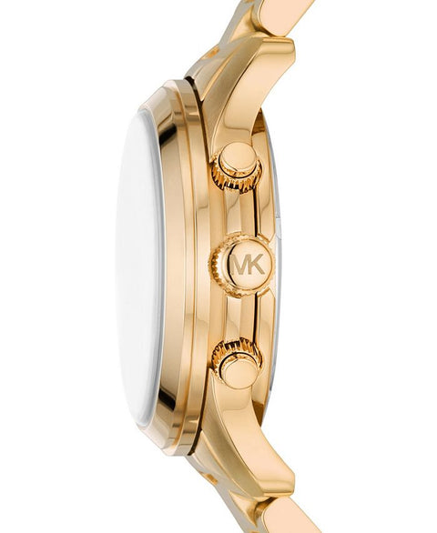 Michael Kors Women's Runway Quartz Chronograph Gold - Tone Stainless Steel Watch 38mm - Yellow - with Yellow | Sold by Uncle Wiener's Wholesale