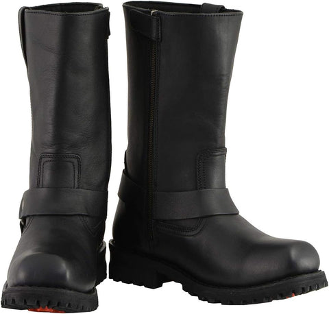 Milwaukee Leather Men's Wide - Width Classic Black Leather 11 - Inch Square Toe Motorcycle Harness Boots MBM131W - 13W - with | Sold by Uncle Wiener's Wholesale