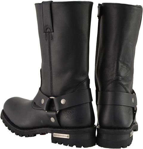 Milwaukee Leather Men's Wide - Width Classic Black Leather 11 - Inch Square Toe Motorcycle Harness Boots MBM131W - 13W - with | Sold by Uncle Wiener's Wholesale