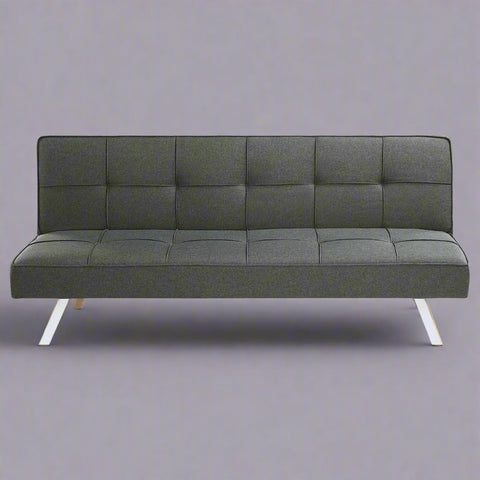 Black Modern Metal Frame Convertible Sofa Bed in Upright Position
Convertible Sofa Lounger in Minimal Living Room
Metal Frame Sofa Fully Reclined into Bed
Gray Futon Sofa with Metal Frame and Cushioned Seating
Multi-Position Convertible Sofa for Small Spaces
Side View of Sofa Lounger with Steel Legs
Foldable Futon Sofa with Modern Design
Compact Sofa Bed Setup in Small Apartment
Adjustable Metal Frame Sleeper Sofa in Gray