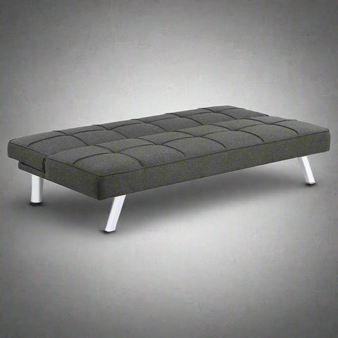Black Modern Metal Frame Convertible Sofa Bed in Upright Position
Convertible Sofa Lounger in Minimal Living Room
Metal Frame Sofa Fully Reclined into Bed
Gray Futon Sofa with Metal Frame and Cushioned Seating
Multi-Position Convertible Sofa for Small Spaces
Side View of Sofa Lounger with Steel Legs
Foldable Futon Sofa with Modern Design
Compact Sofa Bed Setup in Small Apartment
Adjustable Metal Frame Sleeper Sofa in Gray