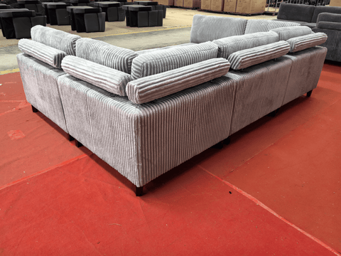 Modular 10ft Wide Corduroy Sofa – Modern Room Furniture with Plush Texture - with Light Gray | Sold by Uncle Wiener's Wholesale