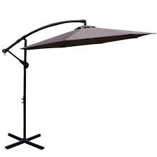 New 10 FT Hanging Patio Umbrella with Sand Bag – Offset Outdoor Umbrella for Deck, Garden, or Poolside Shade - with Tan | Sold by Uncle Wiener's Wholesale