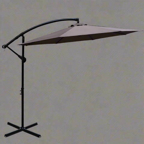 10 FT Offset Hanging Patio Umbrella with Sand Bag Base – Outdoor UV-Resistant Sunshade for Deck, Garden, and Poolside