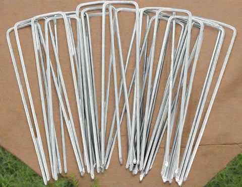 100 Pack 6-Inch Landscape Staples – Durable Steel Weed Barrier Pins for Garden Fabric and Irrigation