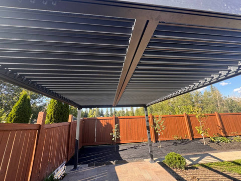 New 10x13 FT Aluminum Louvered Pergola Gazebo – Adjustable Roof Slats, Modern Outdoor Shade 1030608 - with | Sold by Uncle Wiener's Wholesale