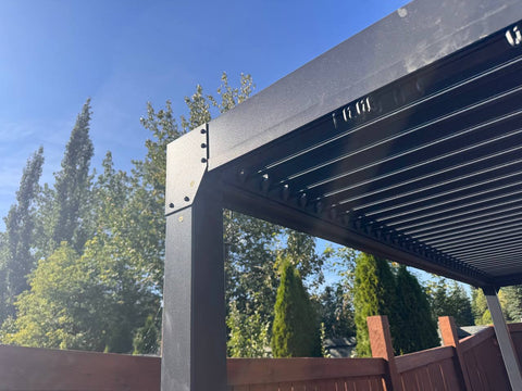 New 10x13 FT Aluminum Louvered Pergola Gazebo – Adjustable Roof Slats, Modern Outdoor Shade 1030608 - with | Sold by Uncle Wiener's Wholesale