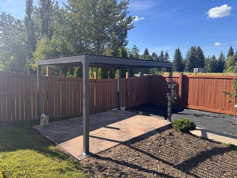 New 10x13 FT Aluminum Louvered Pergola Gazebo – Adjustable Roof Slats, Modern Outdoor Shade 1030608 - with | Sold by Uncle Wiener's Wholesale