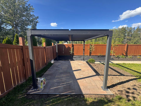 New 10x13 FT Aluminum Louvered Pergola Gazebo – Adjustable Roof Slats, Modern Outdoor Shade 1030608 - with | Sold by Uncle Wiener's Wholesale