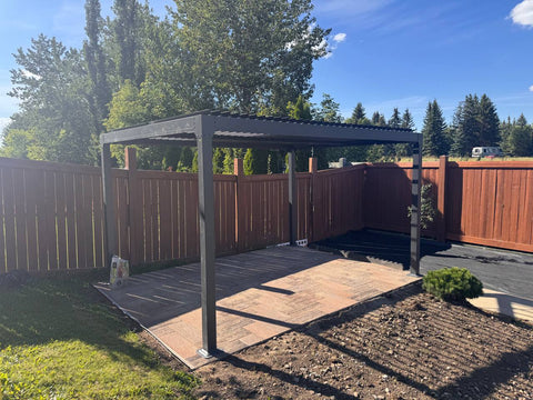New 10x13 FT Aluminum Louvered Pergola Gazebo – Adjustable Roof Slats, Modern Outdoor Shade 1030608 - with | Sold by Uncle Wiener's Wholesale